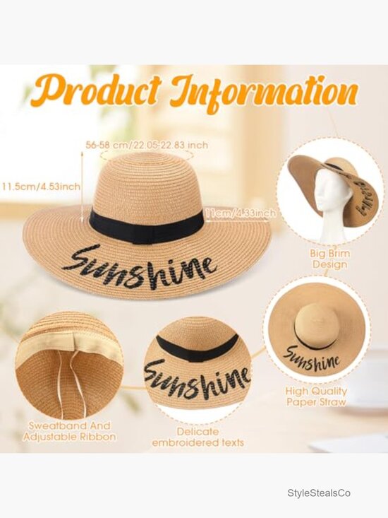 12 Pack Floppy Straw Sun Hat, Foldable Wide Brim with Adjustable Drawstring main image 4